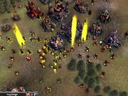 A mob of sacrificial healers heals nearby Shadowrealm troops before the army marches into battle.