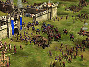 Battles in Lords of the Realm III can involve hundreds of units attacking and defending castles.