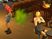 One of the many creative ways to make a memorable character in The Sims 2.