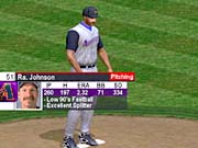 TV-style camera angles and the presence of official ESPN overlays help WSB 2K3 mimic an actual baseball telecast.