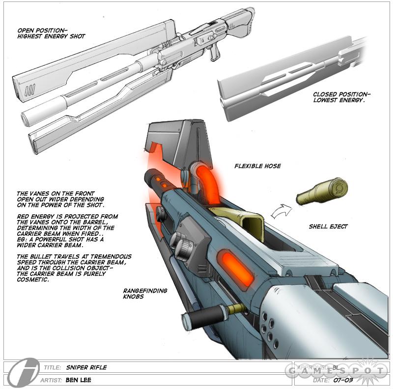 The current version of the Tribes: Vengeance sniper rifle.