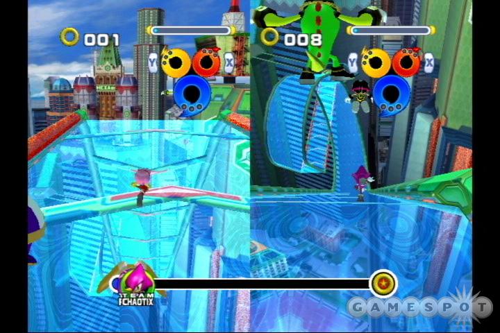 Sonic Heroes features two-player support.