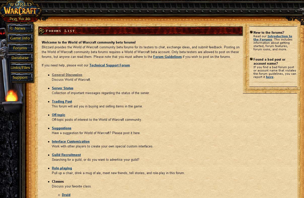 Beta forums--another fast, easy way for players to submit feedback on a prerelease game.