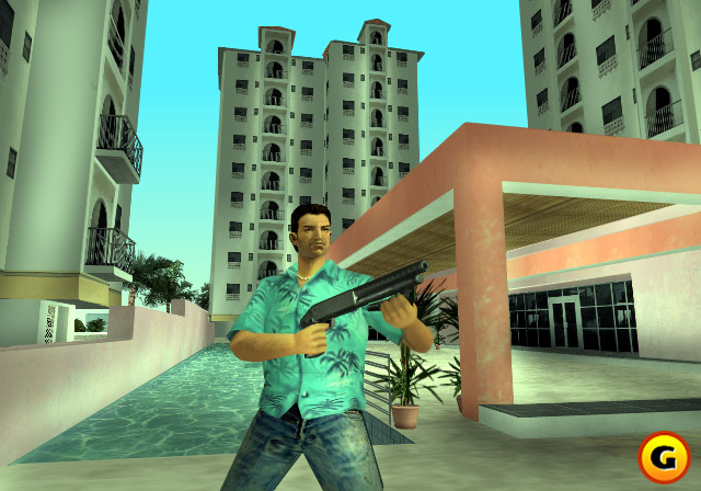 Unfortunately, Ray Liotta does his best talking with a shotgun in GTA: Vice City.