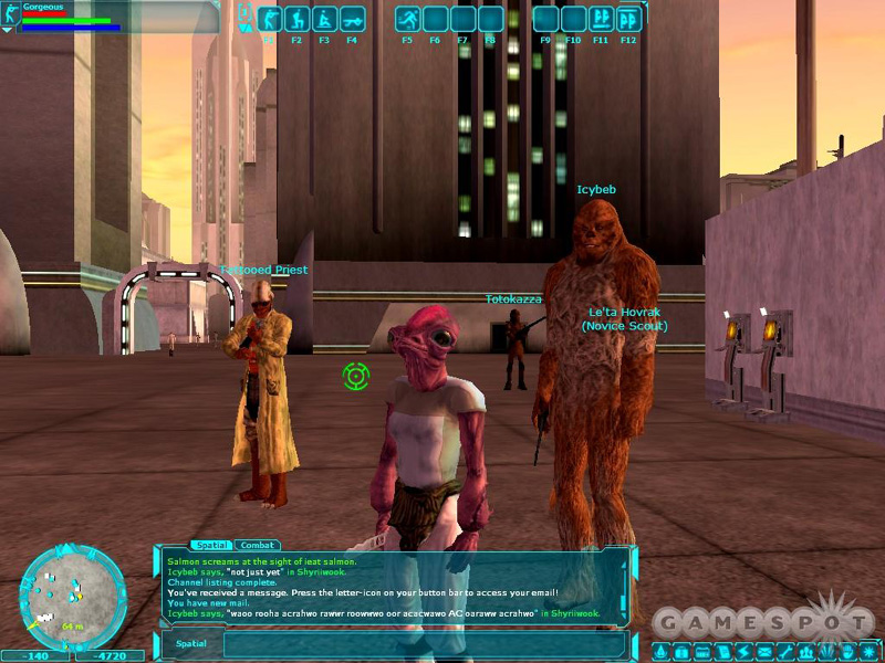 Star Wars Galaxies launched with blasters, Mon Calamari, Jedi, and the Star Wars name...and not that much to do, either. At least at the beginning.