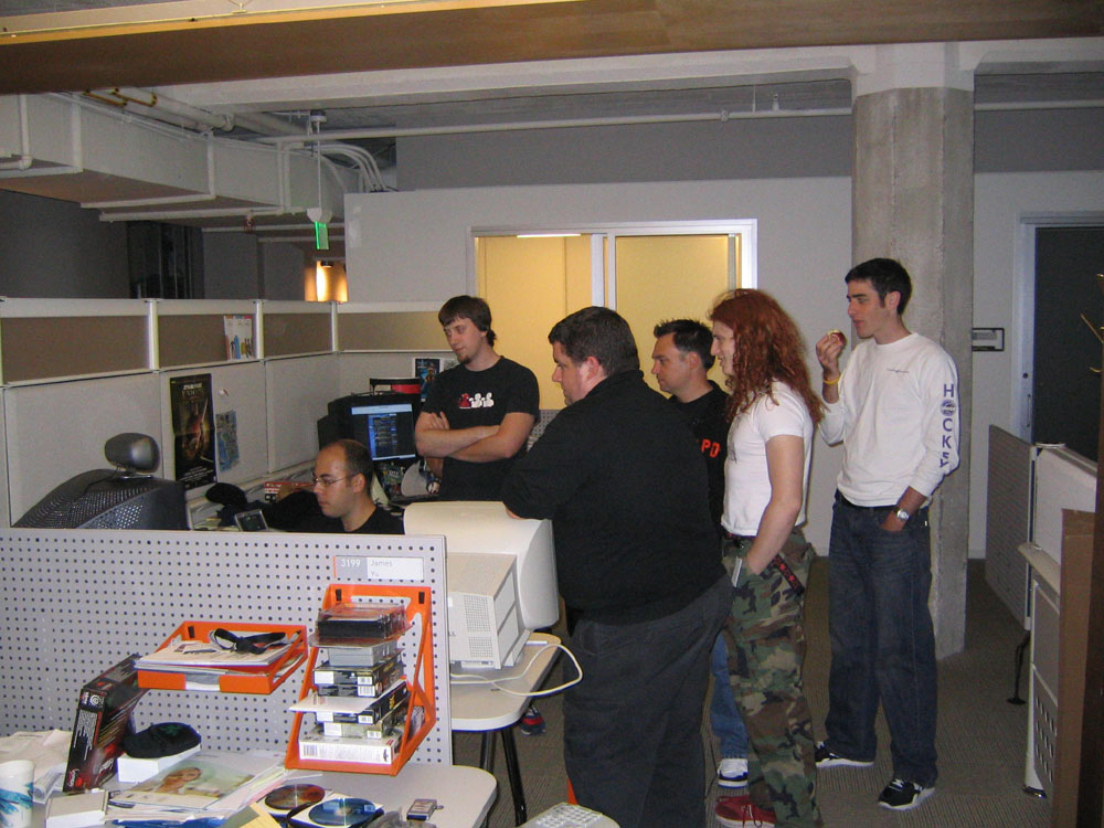 Doom 3 attracted quite a crowd in the morning.