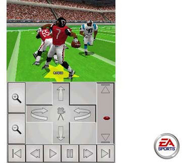 In Madden NFL 2005 for DS, the lower screen is used for calling plays, an overheard view of the field, and instant replay control.