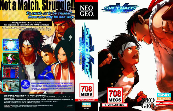 Insert for the English AES release of SNK vs. Capcom: SVC Chaos.