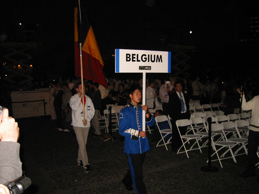 Flag bearers for each country marched in...