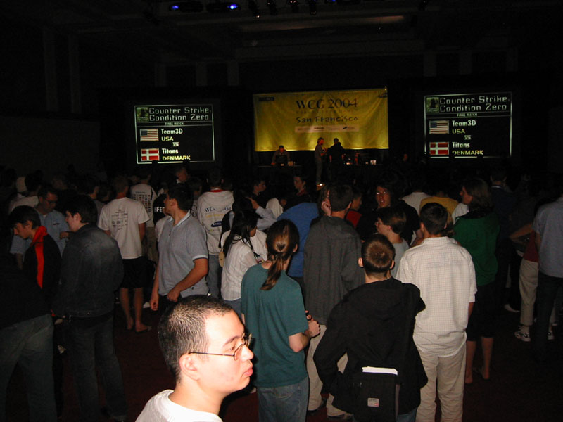 Hundreds crammed into the exhibition hall where the final Counter-Strike match was televised.