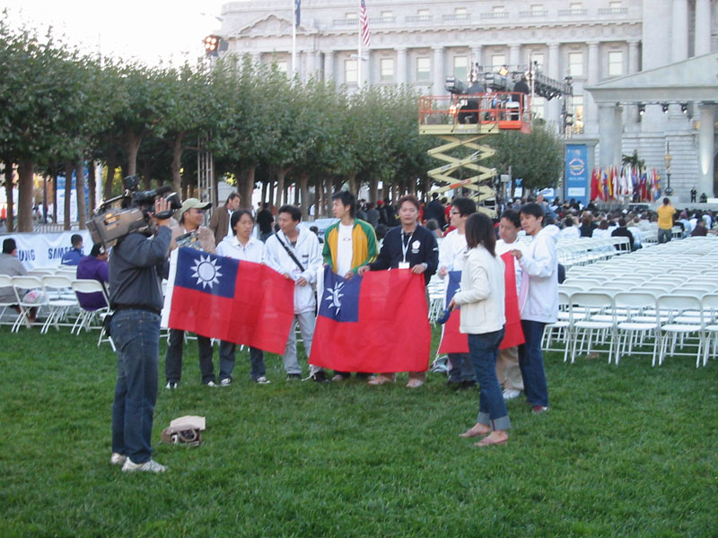 The Taiwanese contingent gets some camera time after the tournament.