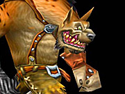 You'll face doglike gnolls such as this one in Warcraft III before you encounter them in World of Warcraft. They promise not to be any less surly two games from now.