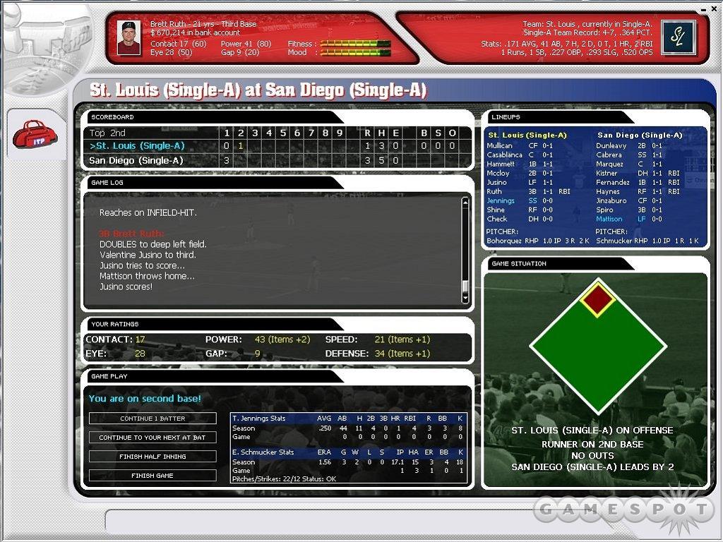 Follow all aspects of your player's career, including tracking every single at bat from A-ball to The Show.