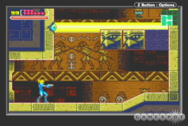 You can use the blocks to remain undetected--but watch Samus' feet!