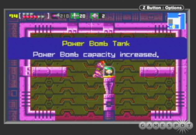 Use a combination of power bomb then space jump to reach this power bomb tank.