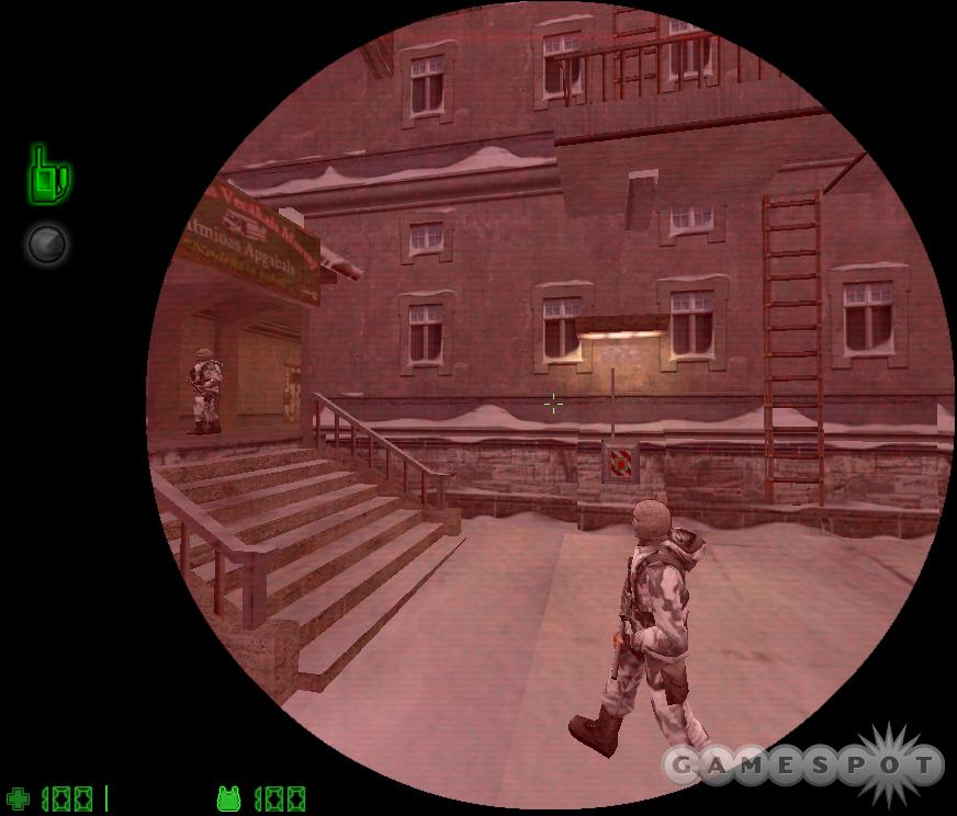Use the fiber optic camera to spot the location and movement of enemy guards.