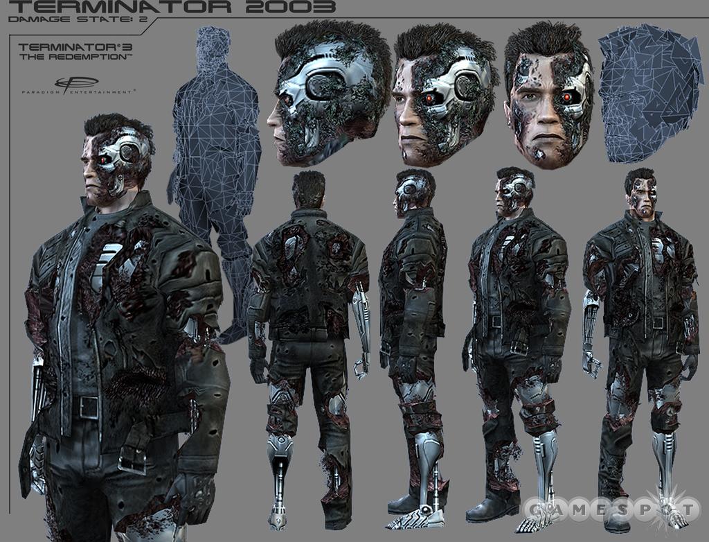 The Terminator's model, created from a scan of Arnie himself, will show damage during gameplay.