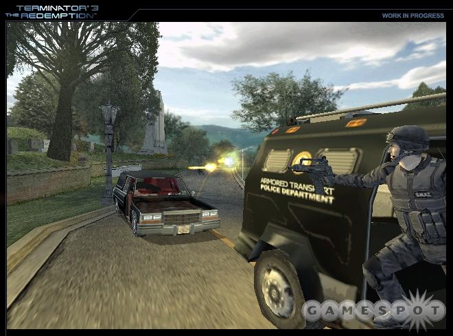 A variety of driving and shooting scenarios will make up The Redemption's fast-moving gameplay.