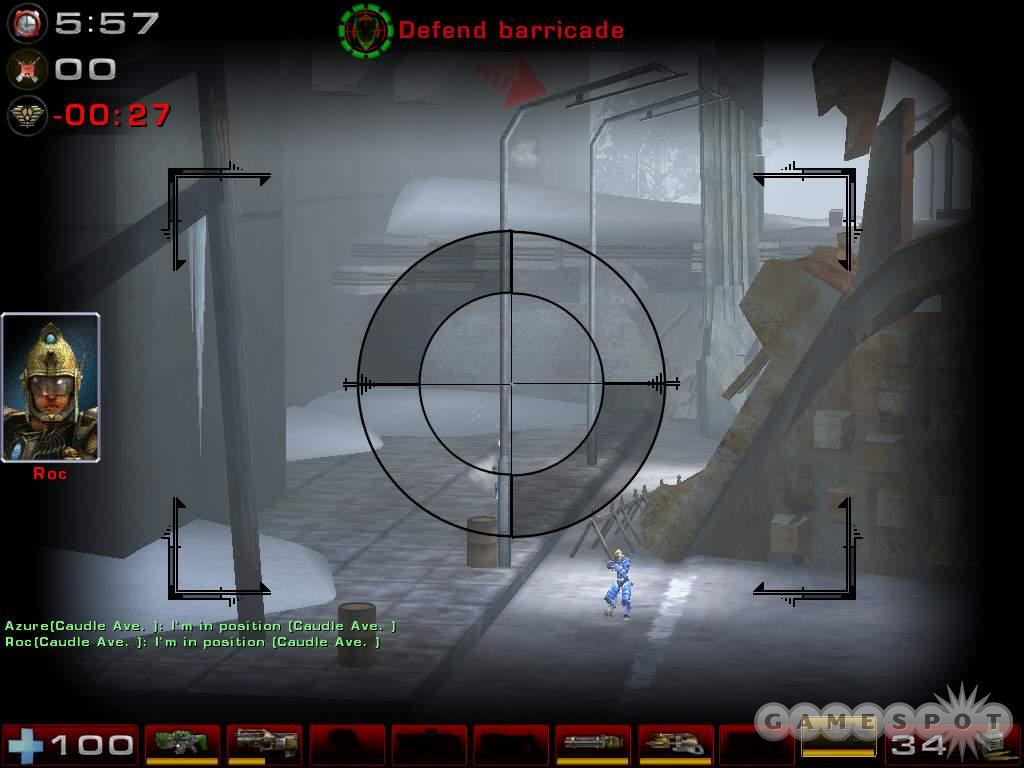 A group of defenders can use sniper rifles to protect the approach to the barricade.