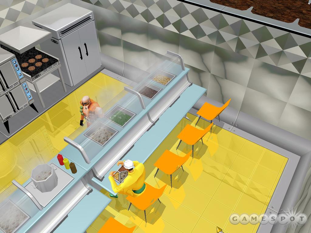 You have to take care of your henchmen, hence this cafeteria, which can also be used to torture captured agents.