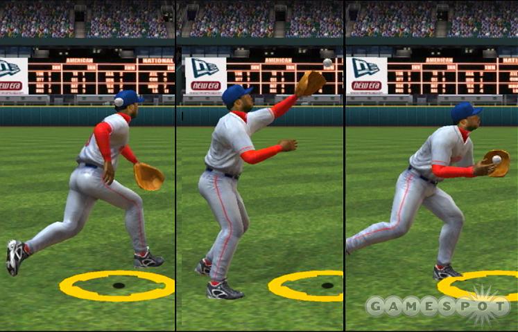 Crazy catch glitch! Sometimes the ball will hit a player in the back and will then land in his glove.