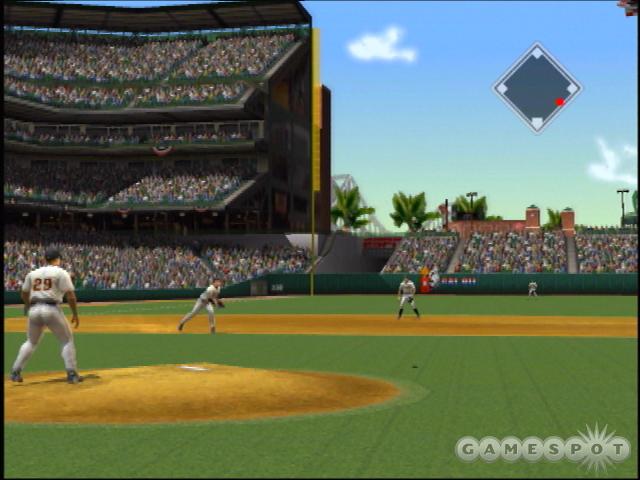 This is what you see while batting in the first-person mode. It's impossible to tell where the pitch is going.