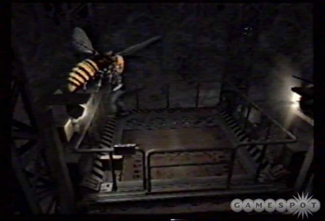 Beware of the giant wasps overhead as you ascend the emission tower elevator.