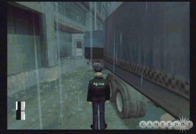 Escape in the security guard’s uniform. Move carefully around the patrolling guards and use trucks and other obstacles as cover.