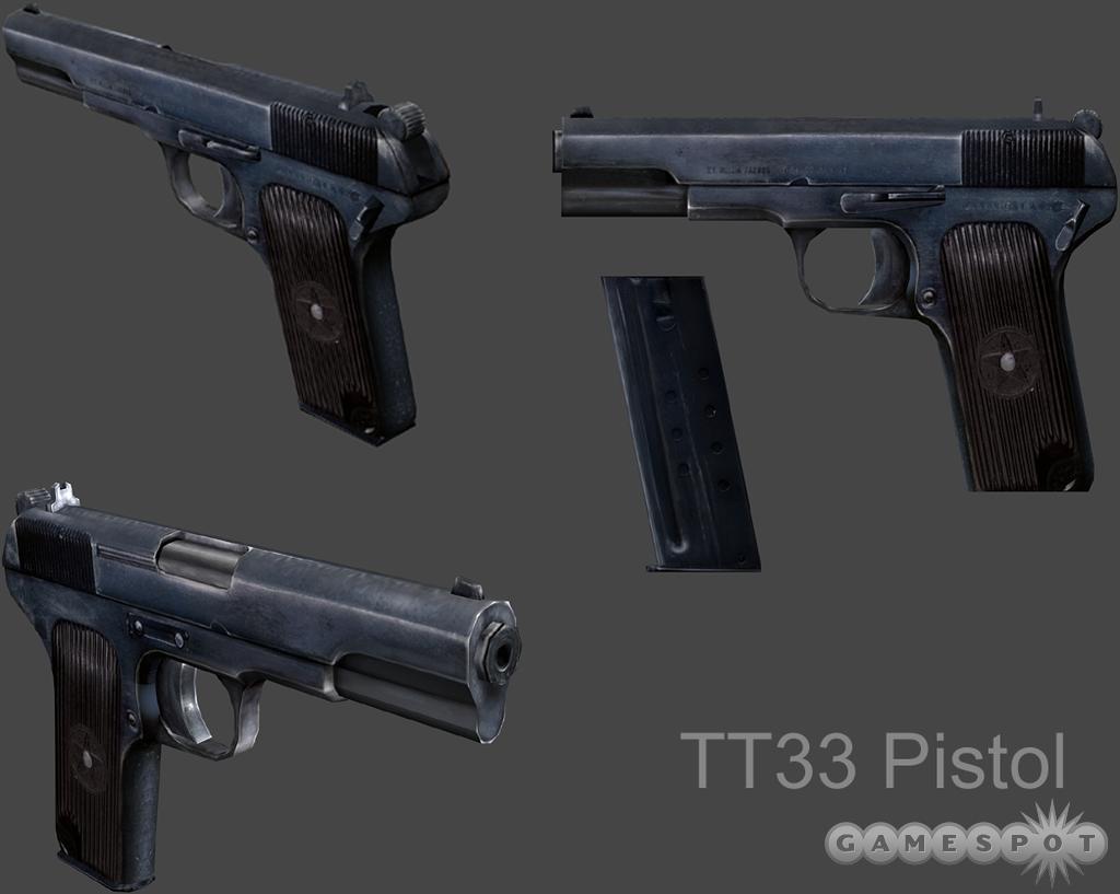 The standard-issue Tokarev TT33 pistol.