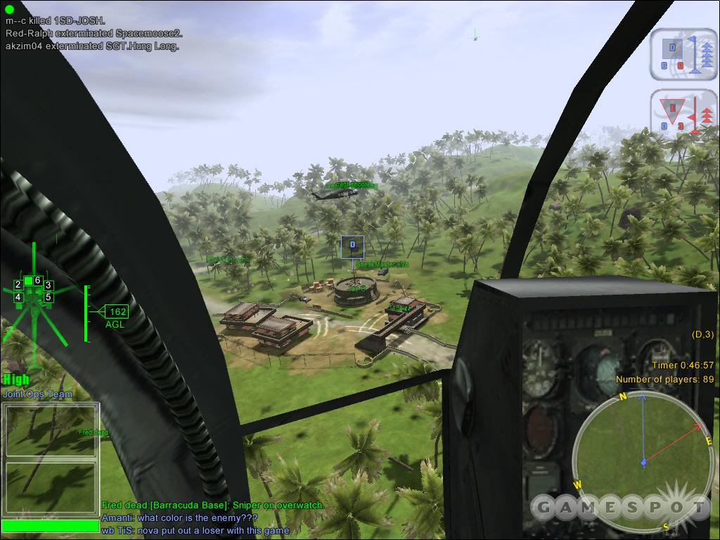 Flying helicopters is simple in Joint Ops, and it's fun to zoom in quickly and drop a squad off in a hot landing zone.