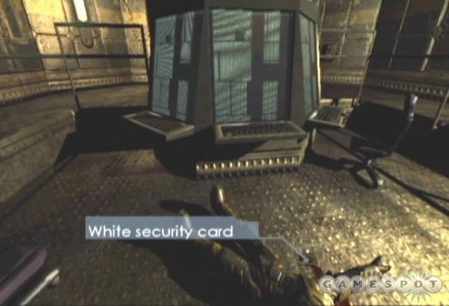 Disable the guard to recover the white security card.