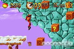 This minigame is set up like the levels were in previous Crash GBA games. Crash has to climb the crates to reach the ledge at the top and still smash all of the crates in the process.