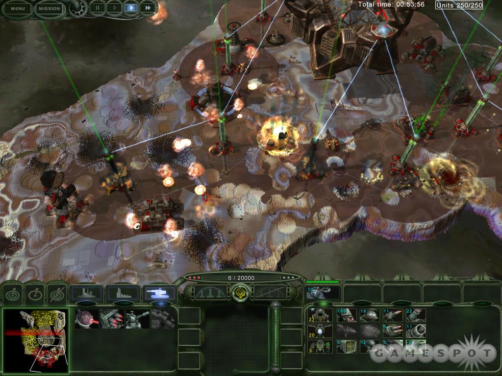 Another way to shatter an enemy's base is to carpet bomb with heavy bombers, but you'll have to drain their perimeter shield first.