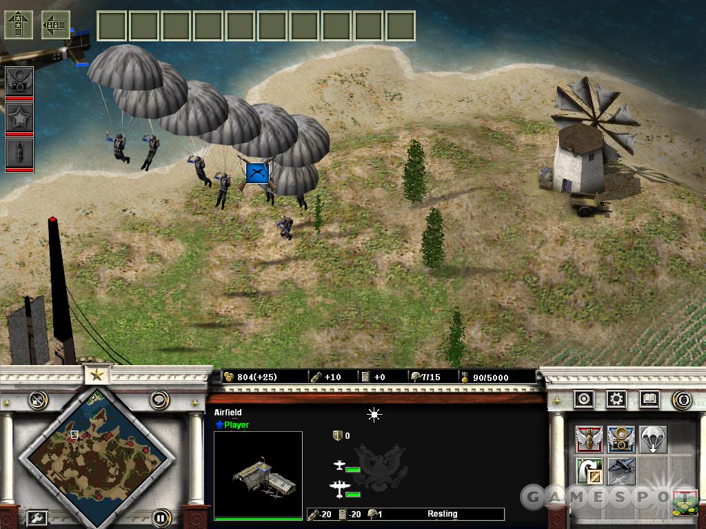 Parachute infantry can seize strategic objectives, but they'll be overrun easily without support.