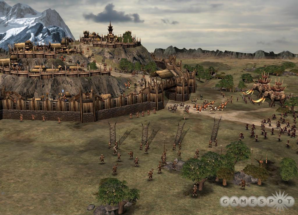 The forces of Isengard lay siege to Edoras, capitol of Rohan.