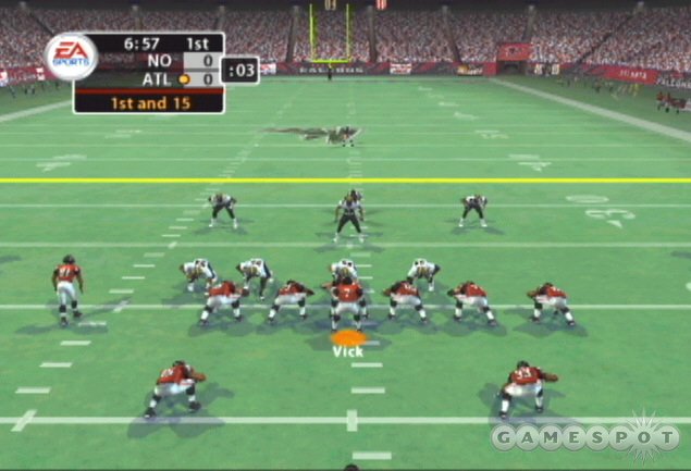 The Falcons’ playbook includes the full house formation: three backs in the backfield.