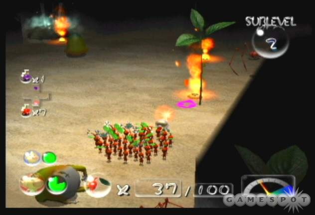 Red pikmin are immune to fire so use them to disable these fire traps.