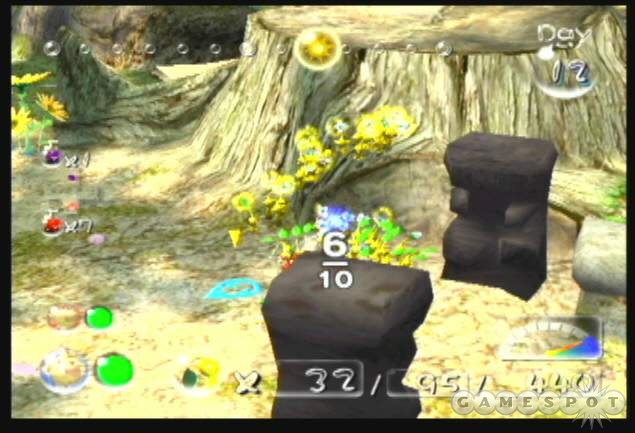 Yellow pikmin and their high leaping ability can grab hard to reach treasures such as the Healing Cask in Awakening Wood.