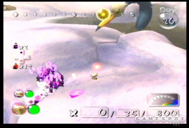 White pikmin will be required to dig up the Pink Menace at this location. Steer clear of the snagret!