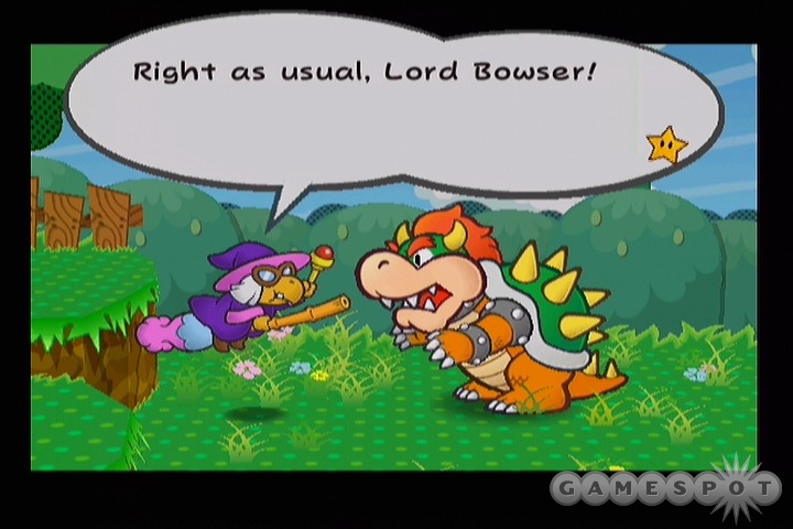 Excellent dialogue and a charming visual style help reinforce Paper Mario's high quality.