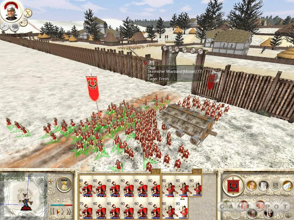 You can use ranged units to strike at enemy units over small settlement walls.