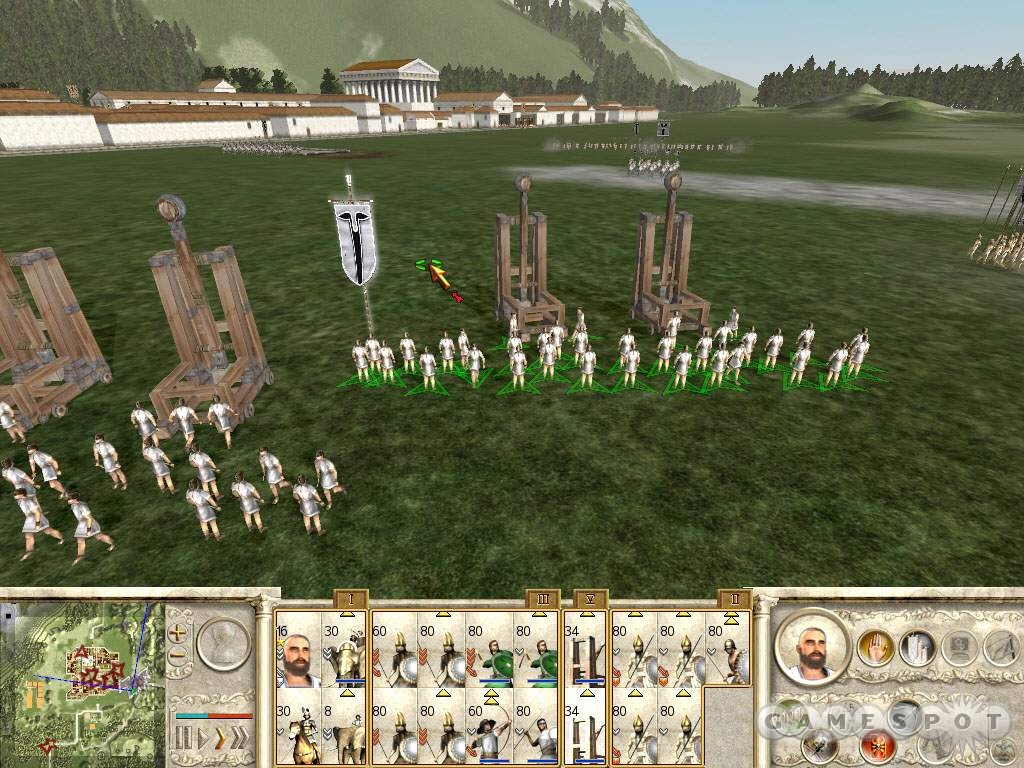 Utilize your onagers to bombard Greek troop positions before sending in your ground assault.