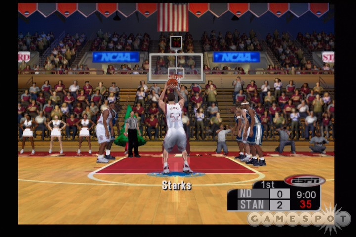 Free throwing in College Hoops 2K5 is a lot different from that found in any other game.