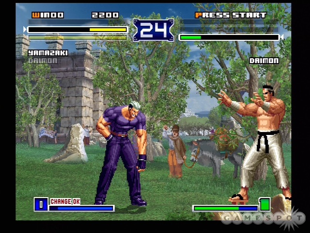KOF 2003 introduces a tag-team fighting system, which is in stark contrast to its predecessors' round-for-round gameplay.