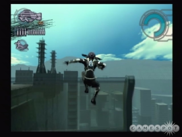 Motoko in a typical leaping position.