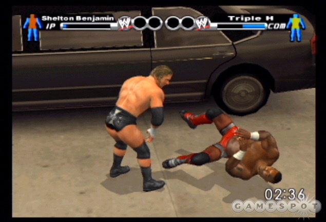 Grapple an opponent against the limo’s backdoor to toss him inside--where more pain awaits.