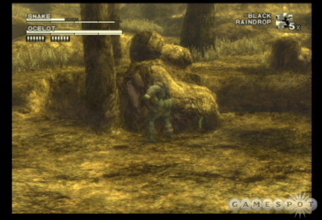 Use the boulders as cover against Ocelot.