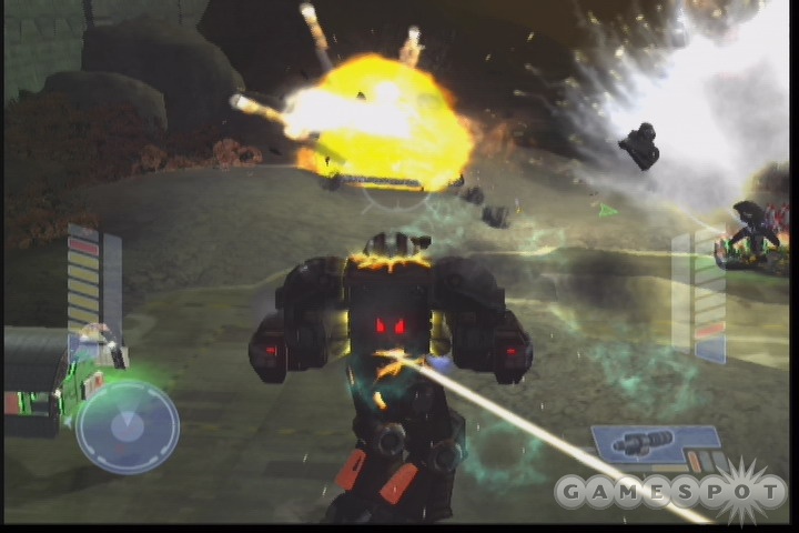 Great-looking weapon effects and explosions highlight MechAssault 2's visual presentation.