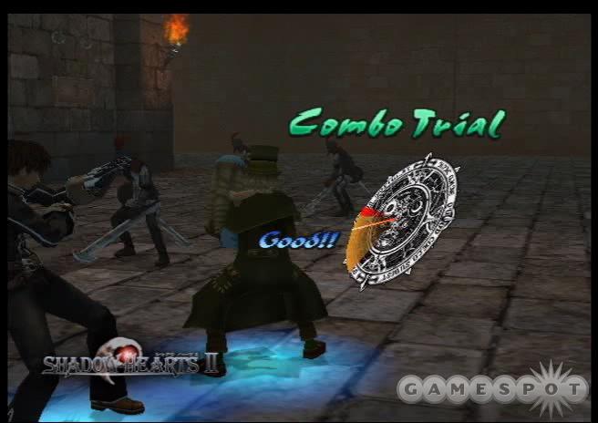 The game uses the familiar judgement ring mechanic from the original Shadow Hearts.