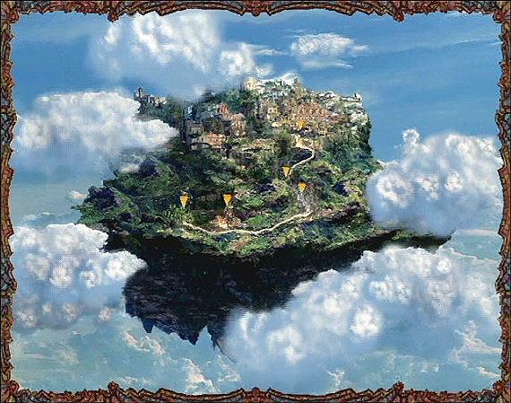 The island nations in the world of Baten Kaitos float in a sea of clouds.